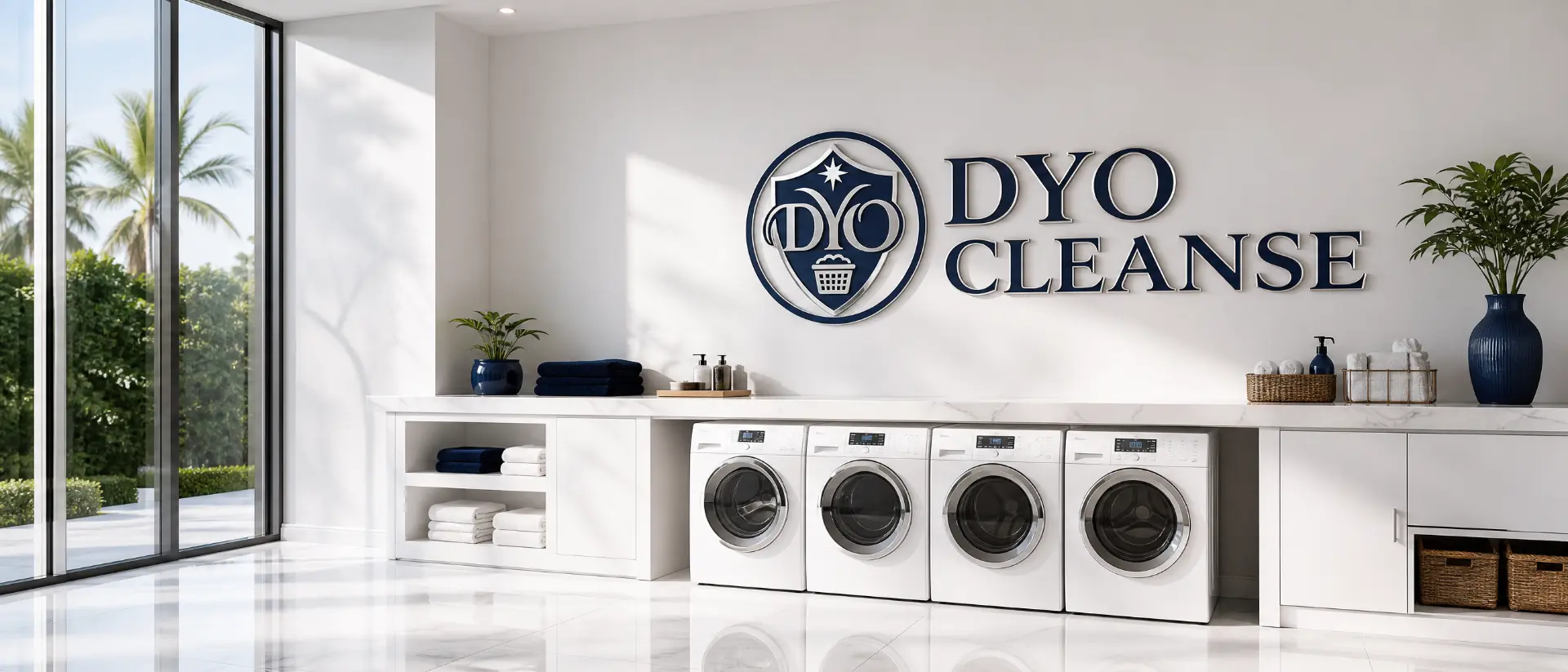 DYO Cleanse branded laundry and care suite
